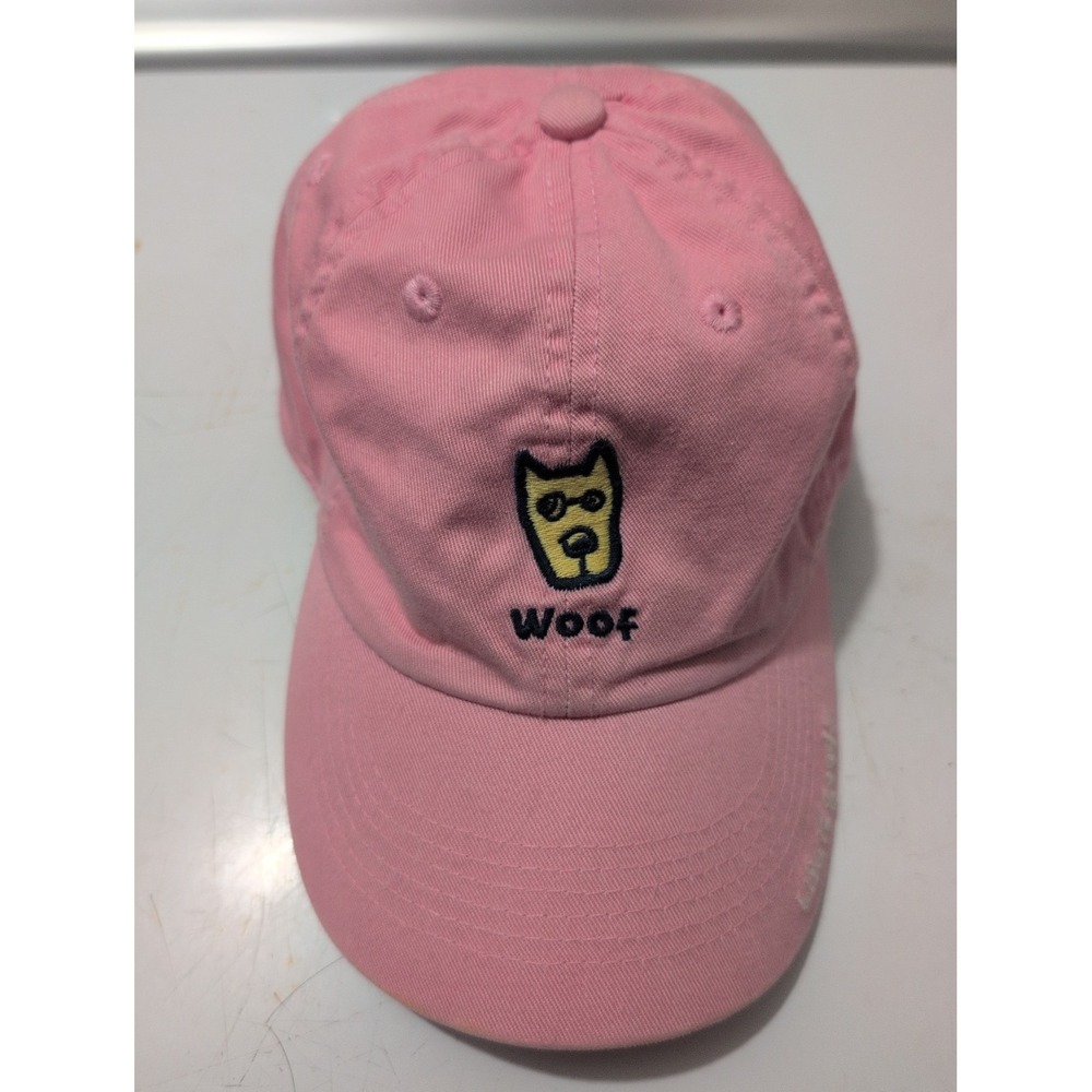Life Is Good Youth 2T-4T Pink Cap Embroidered Dog Woof Girl Baseball Clean